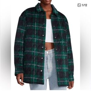 Steve Madden Women's Plaid Utility Jacket